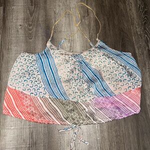 American Eagle Outfitters Silky Patterned Crop Tank Top Size M/L